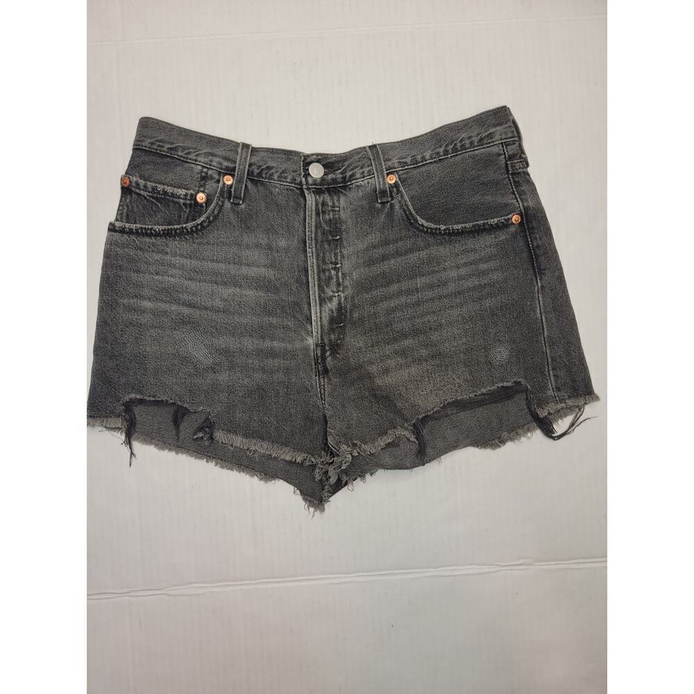 Levis Premium 501 Denim Shorts SZ 32 Womens Button Fly Cut-Off 100% Cotton Big E